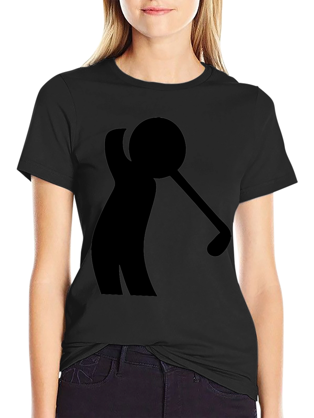 Golf Swing Silhouette Black T-Shirt