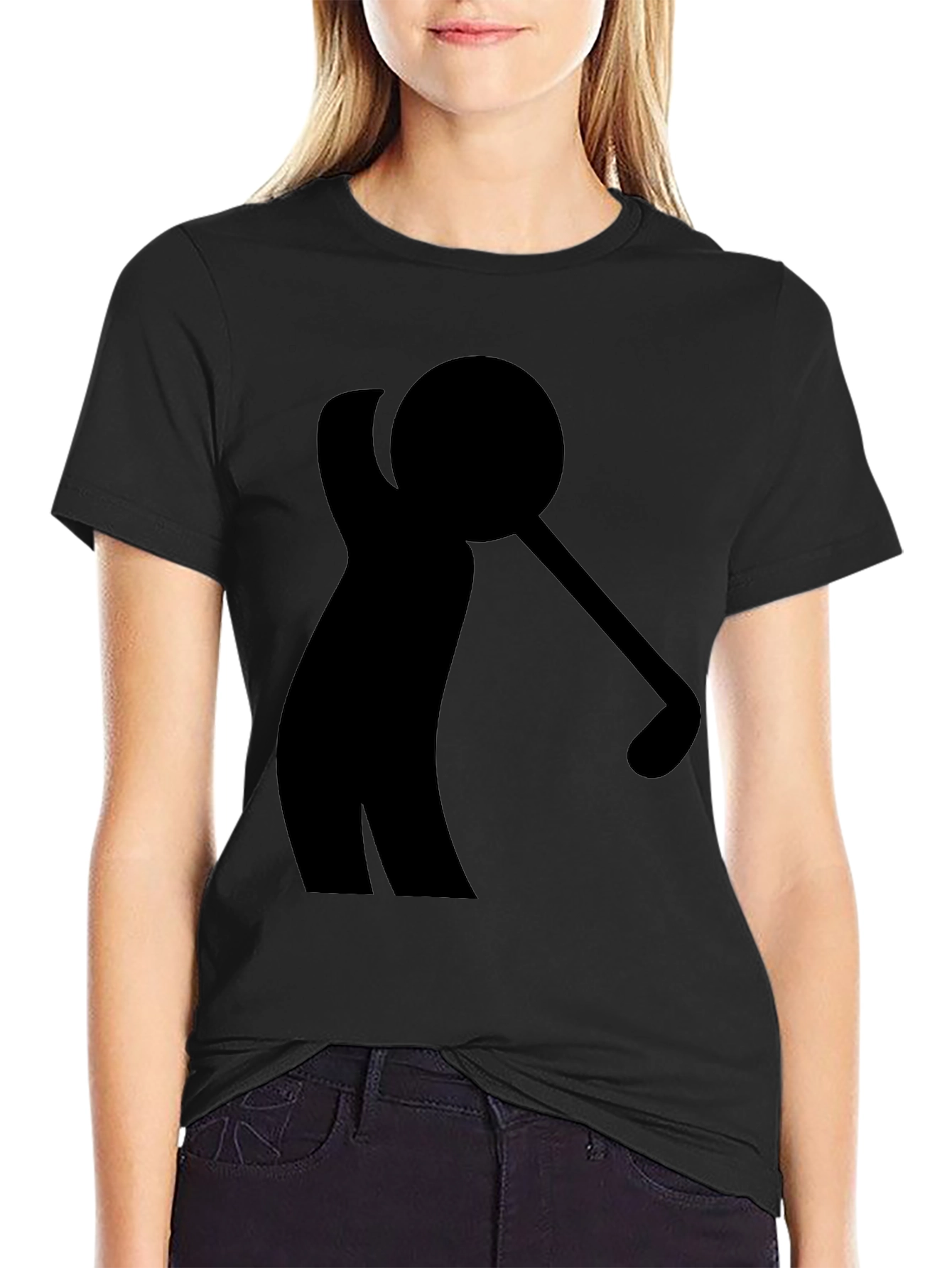 Golf Swing Silhouette Black T-Shirt