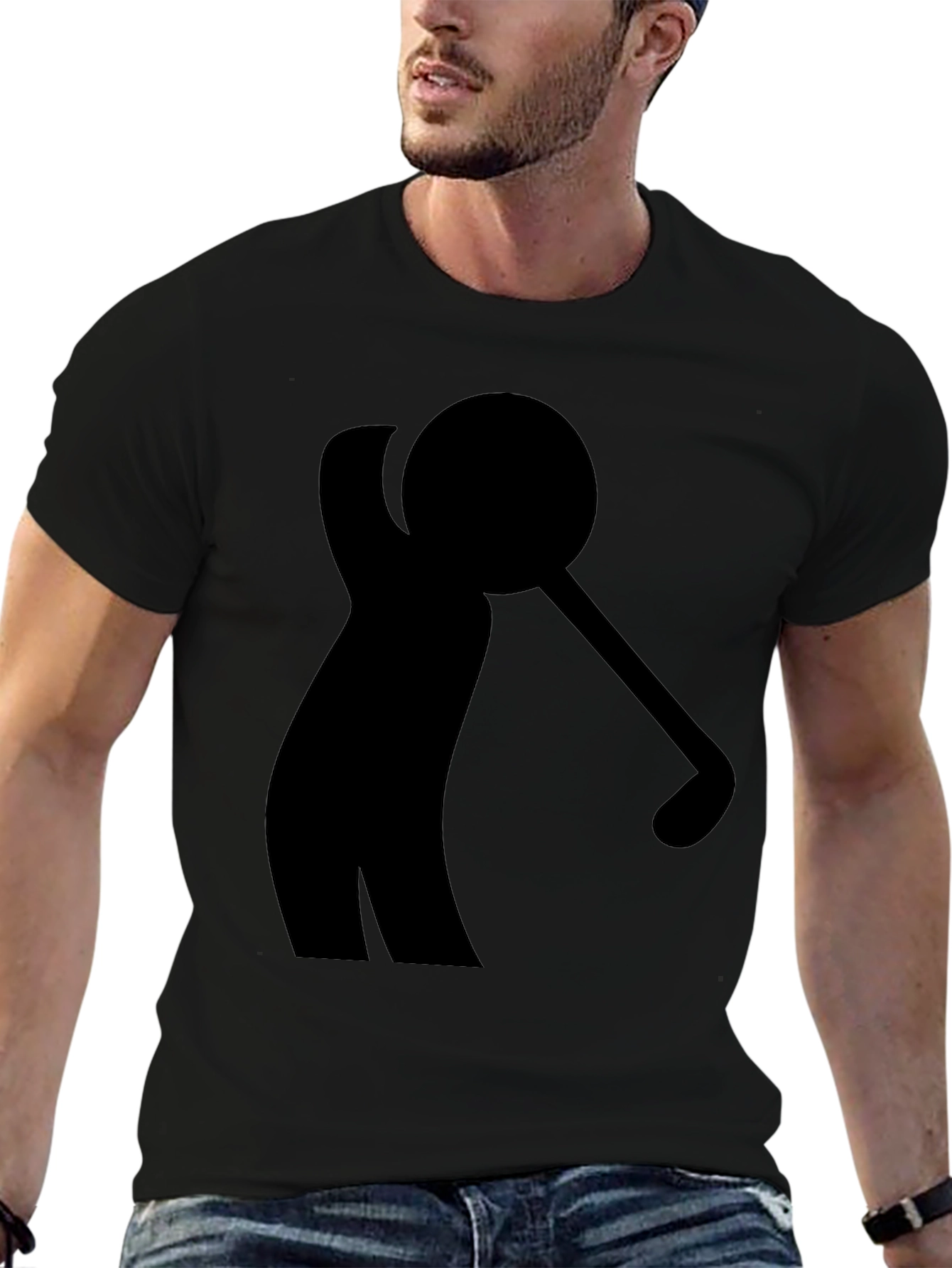 Golf Swing Silhouette Black T-Shirt