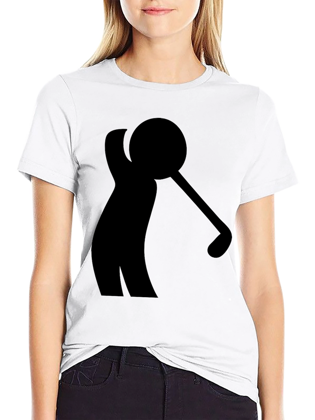 Golf Swing Silhouette Black T-Shirt