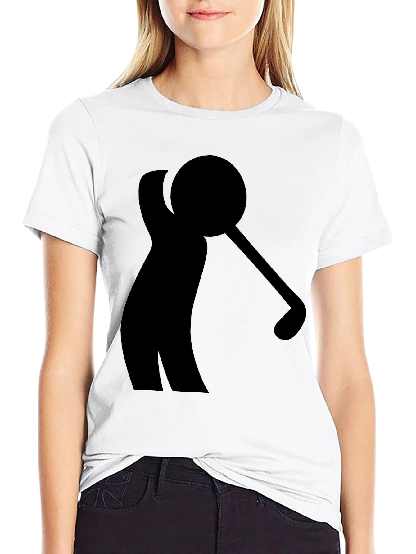Golf Swing Silhouette Black T-Shirt