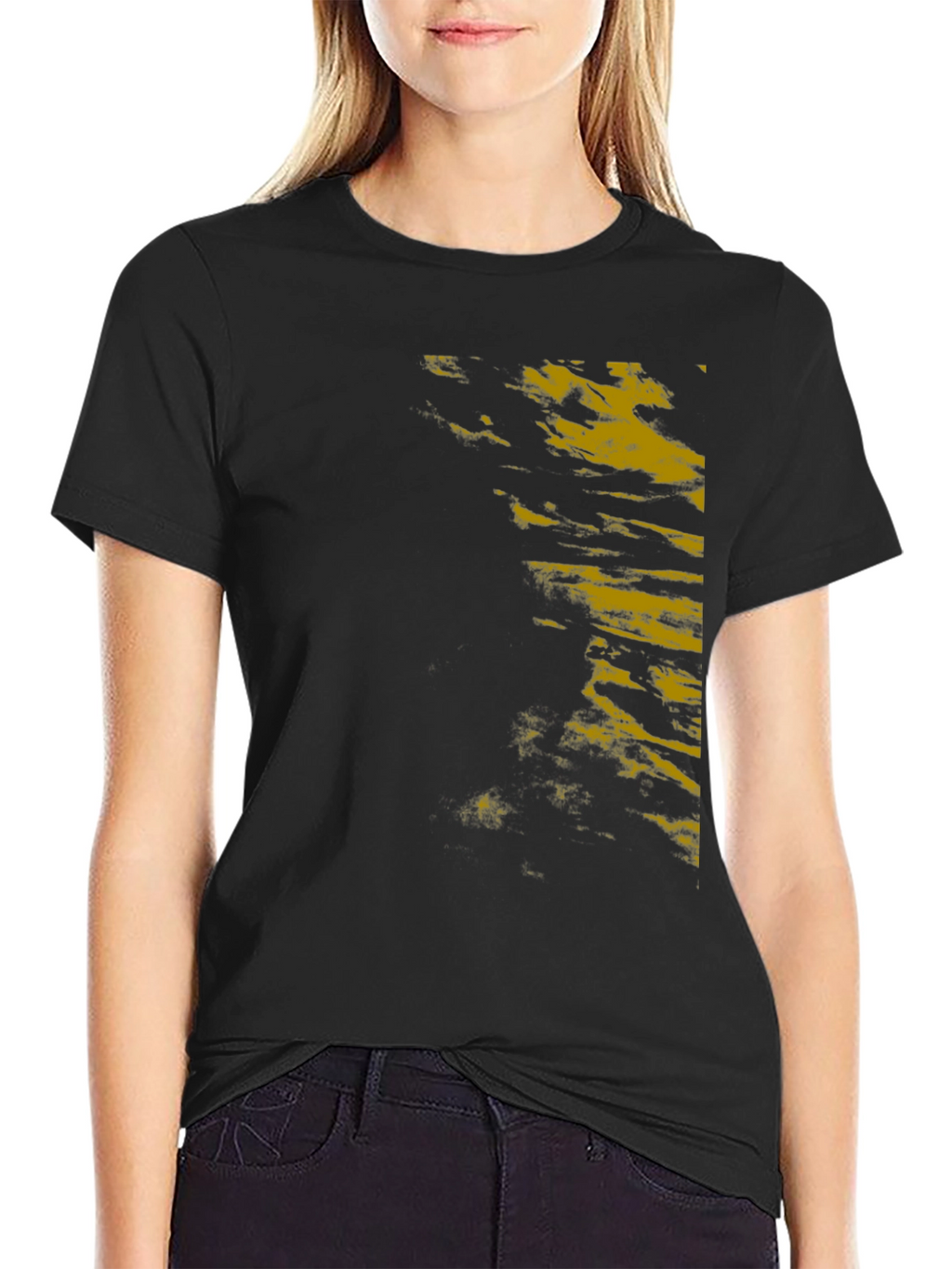 Mens Black Graphic Print T-Shirt