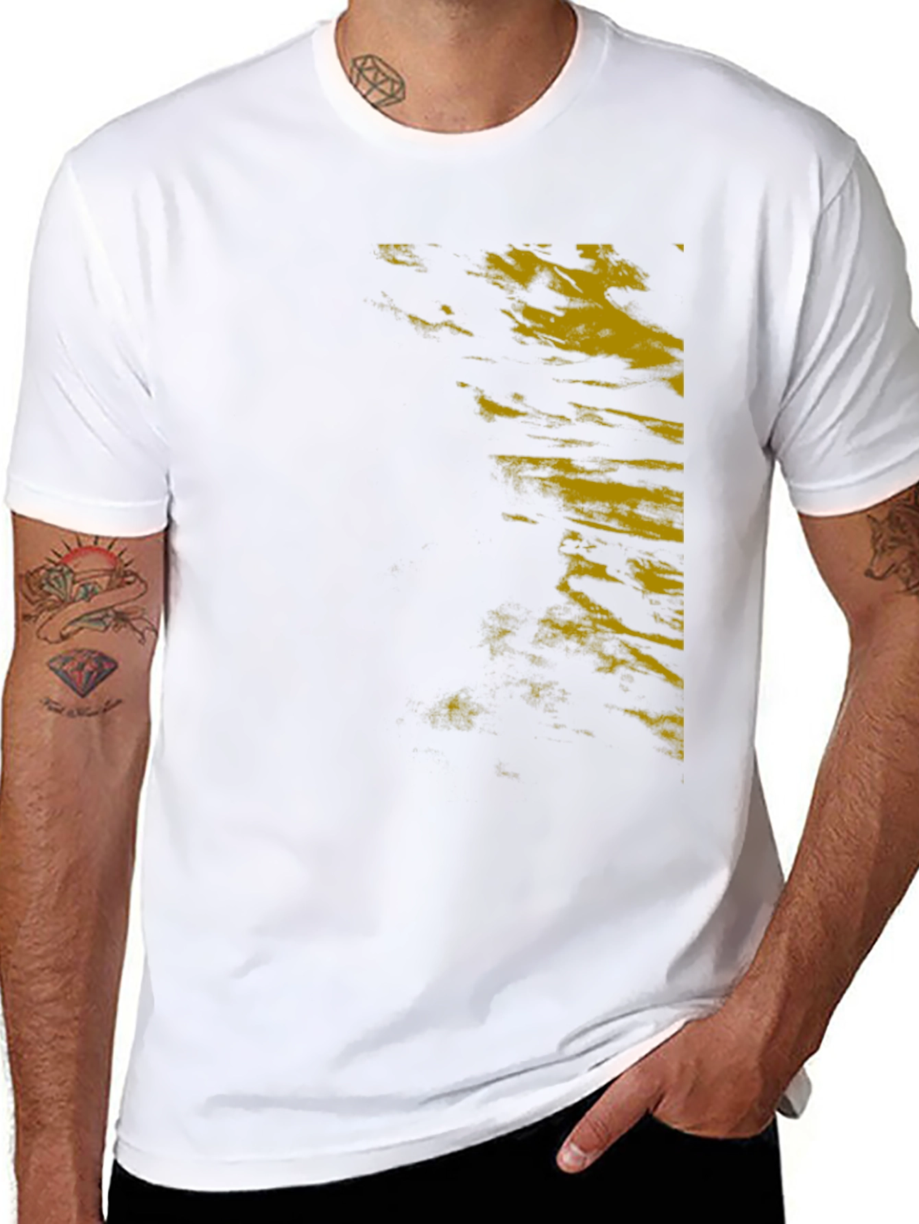 Mens Black Graphic Print T-Shirt