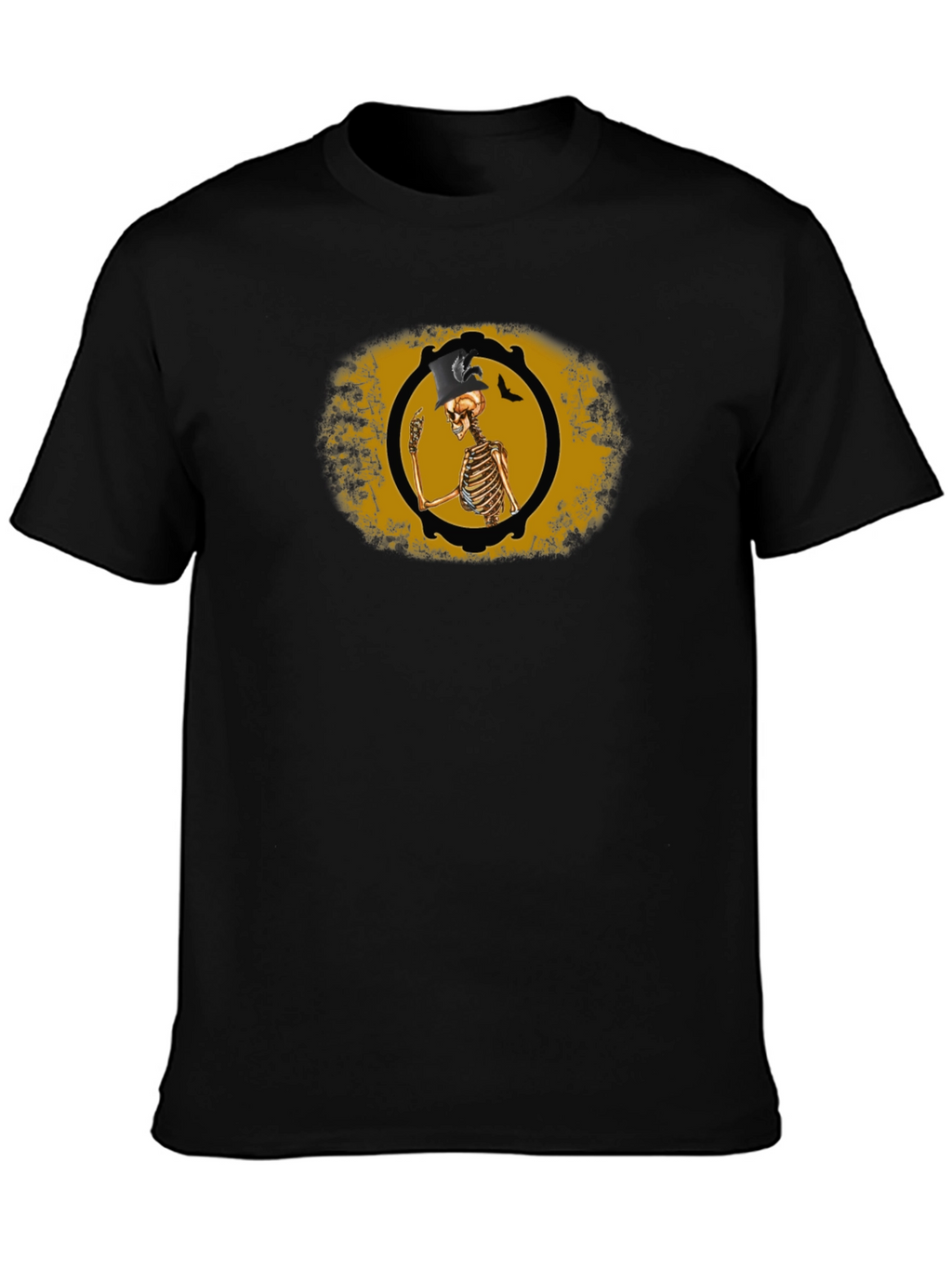 Skeleton Top Hat Black T-Shirt