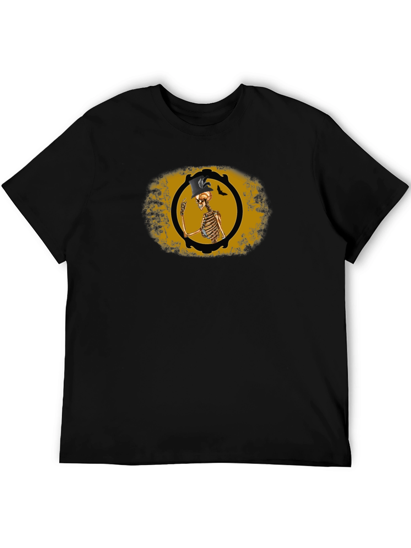 Skeleton Top Hat Black T-Shirt