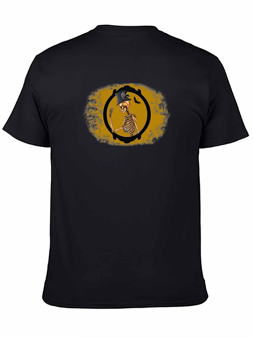 Skeleton Top Hat Black T-Shirt