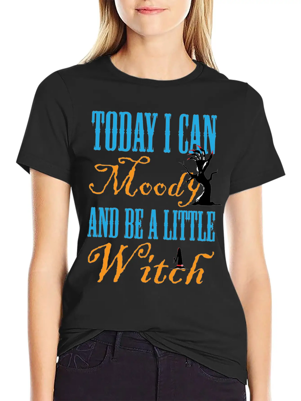 Today I Can Moody And Bee Little Witch Breathable Graphic T-Shirt – Perfect For Casual Days