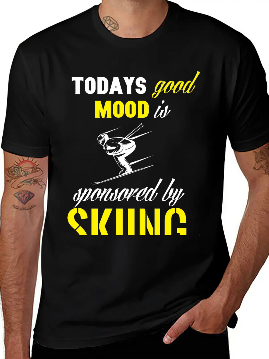 Todays Good Mood Is Sponsored By Skiing Stylish Everyday T-Shirt – Unisex Basic Cotton Tee