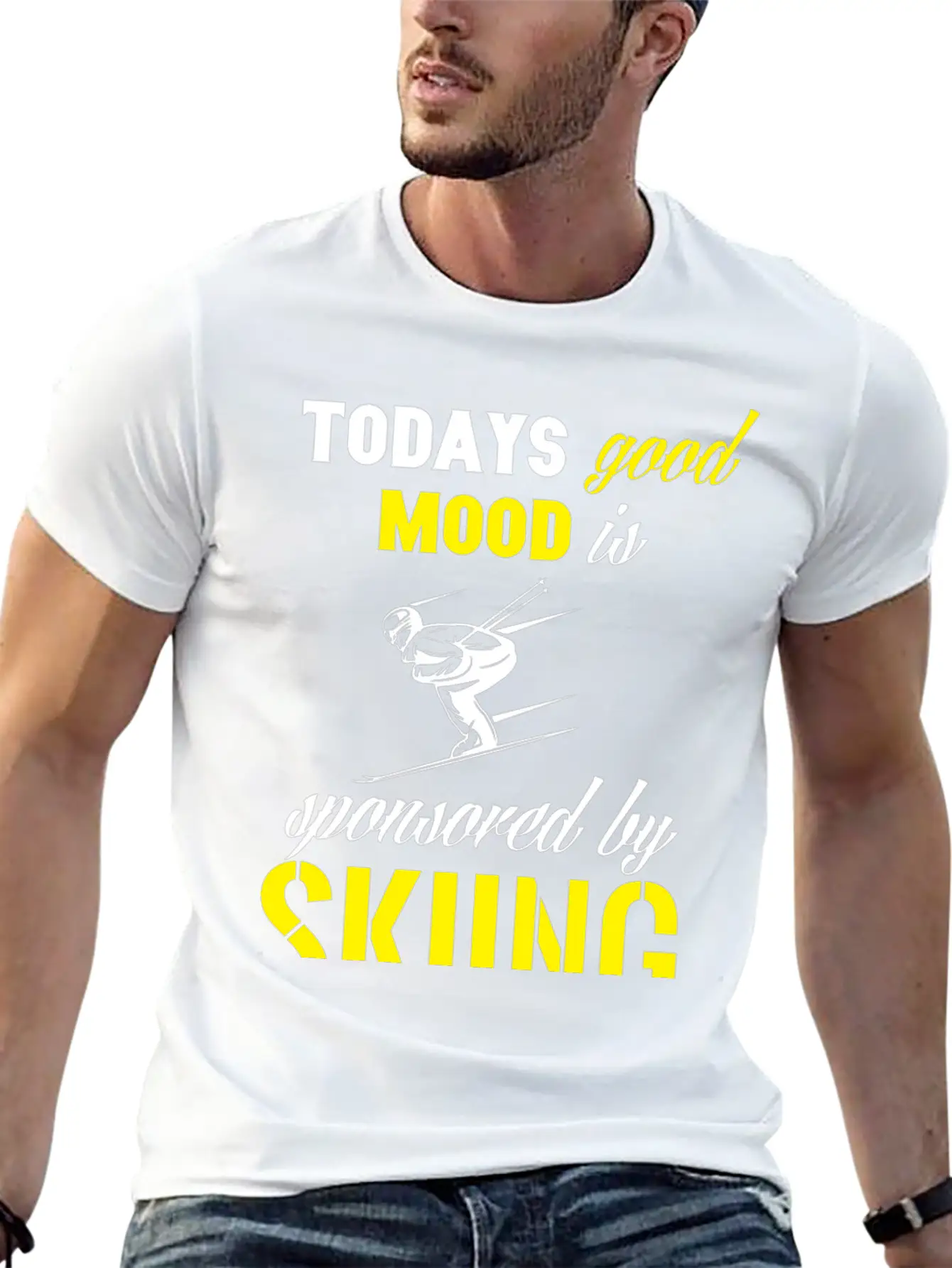 Todays Good Mood Is Sponsored By Skiing Stylish Everyday T-Shirt – Unisex Basic Cotton Tee