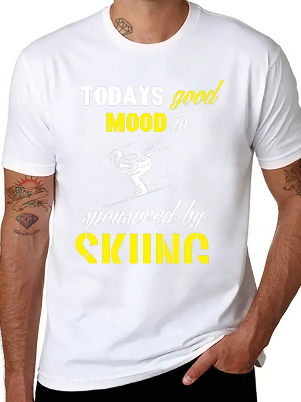 Todays Good Mood Is Sponsored By Skiing Stylish Everyday T-Shirt – Unisex Basic Cotton Tee