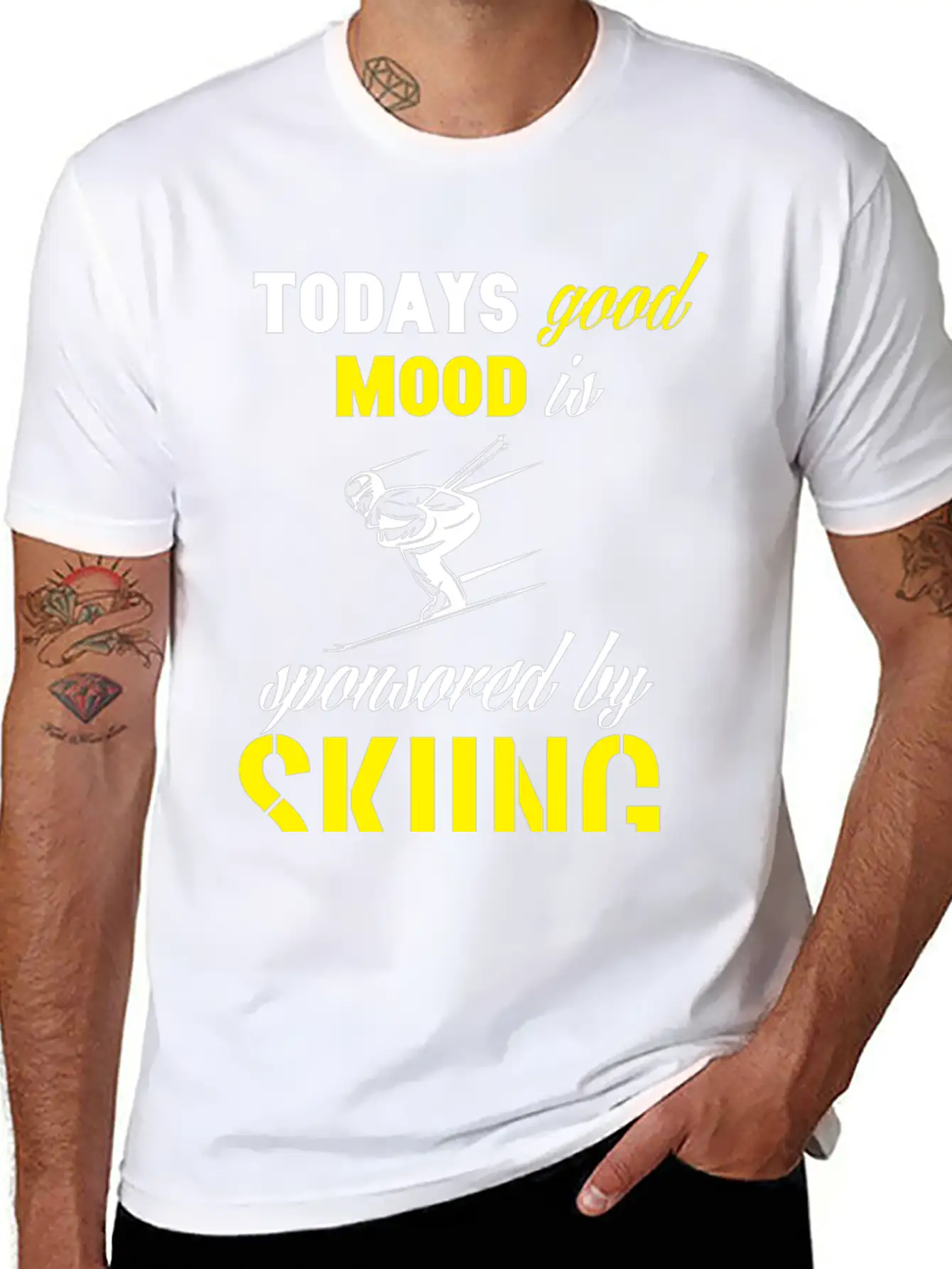 Todays Good Mood Is Sponsored By Skiing Stylish Everyday T-Shirt – Unisex Basic Cotton Tee