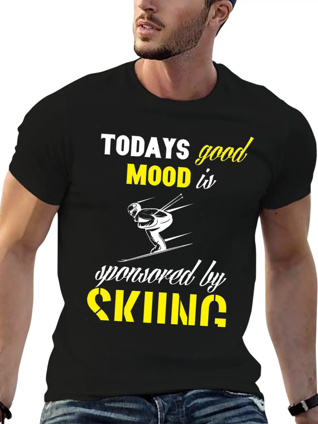 Todays Good Mood Is Sponsored By Skiing Stylish Everyday T-Shirt – Unisex Basic Cotton Tee