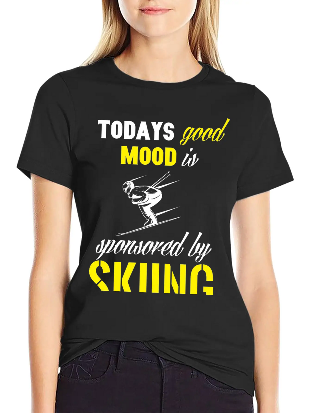 Todays Good Mood Is Sponsored By Skiing Stylish Everyday T-Shirt – Unisex Basic Cotton Tee