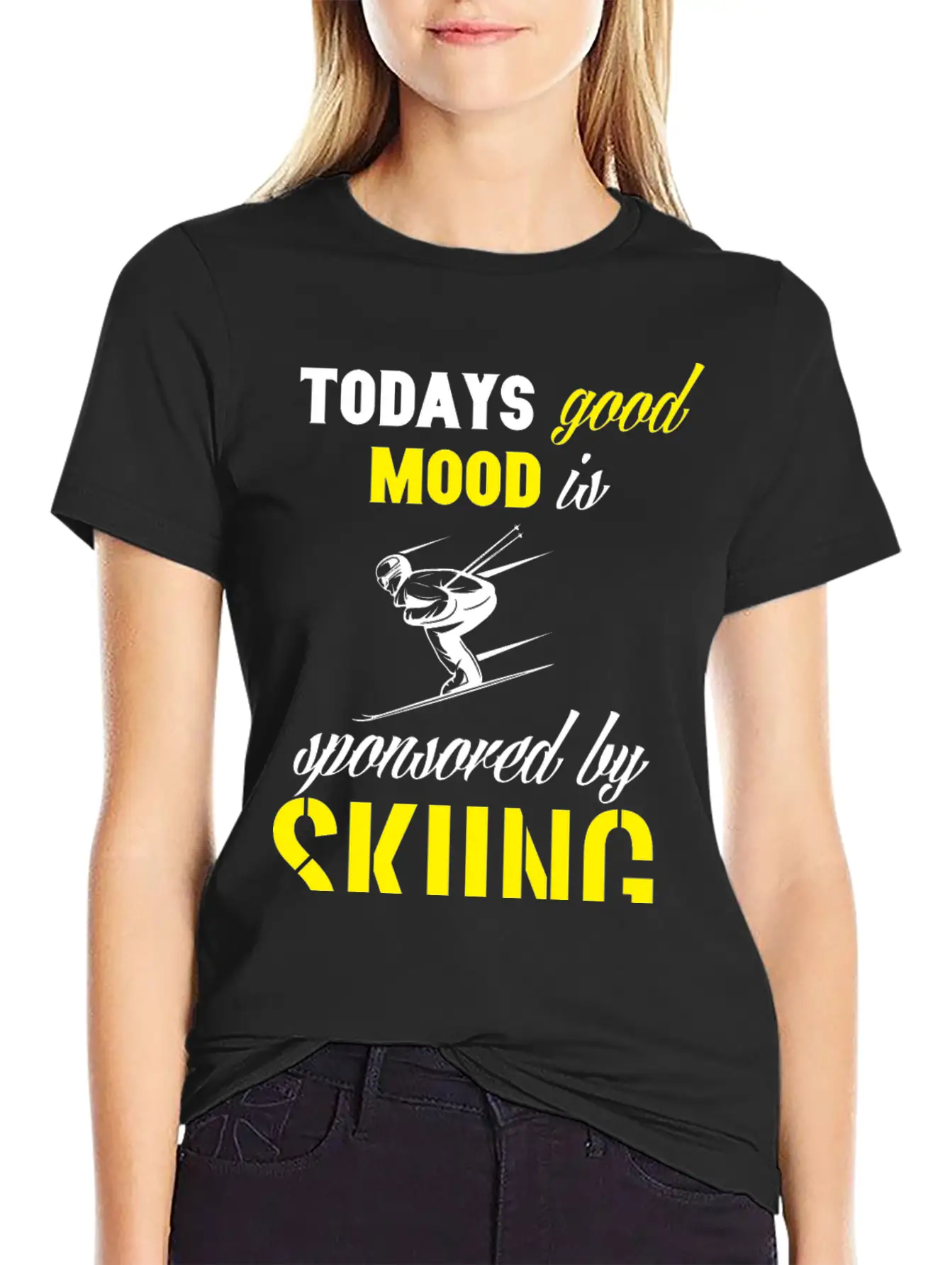 Todays Good Mood Is Sponsored By Skiing Stylish Everyday T-Shirt – Unisex Basic Cotton Tee