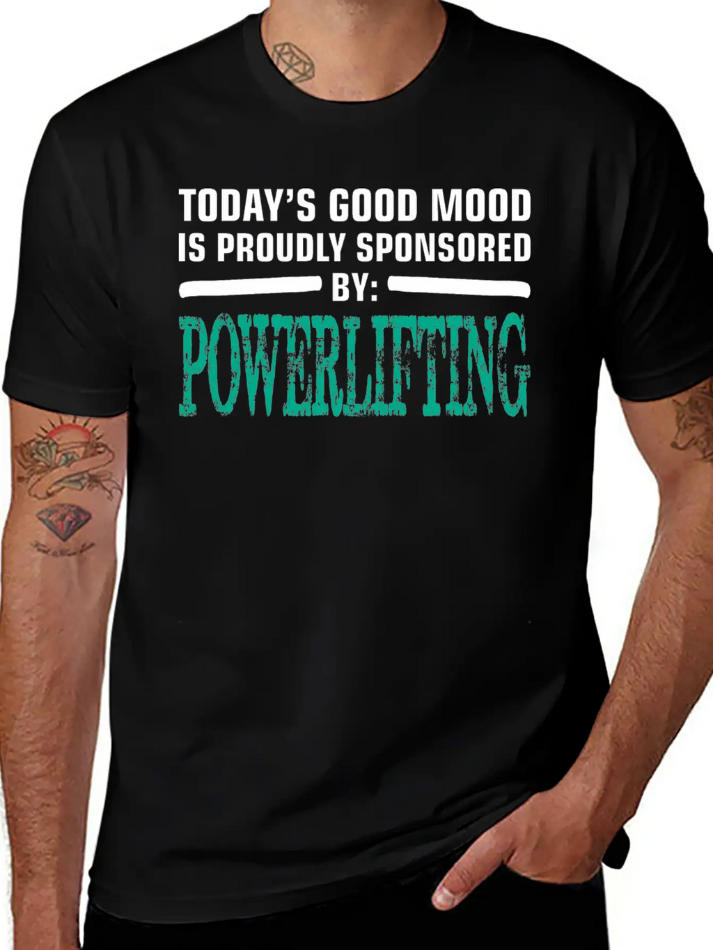 Todays Good Mood Proudly Sponsored Powerlifting Stylish Everyday T-Shirt – Unisex Basic Cotton Tee