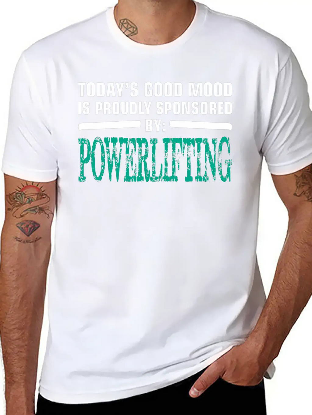 Todays Good Mood Proudly Sponsored Powerlifting Stylish Everyday T-Shirt – Unisex Basic Cotton Tee
