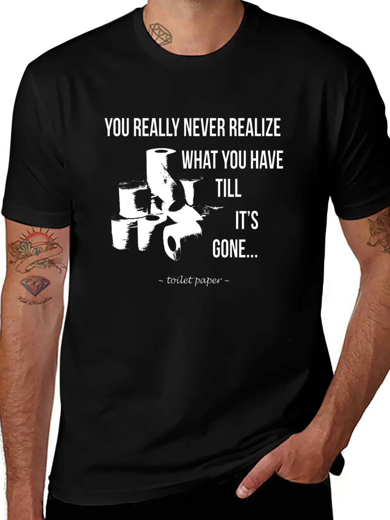 Toilet Paper Wisdom Quote Relaxed Everyday Tee – Lightweight And Durable Cotton