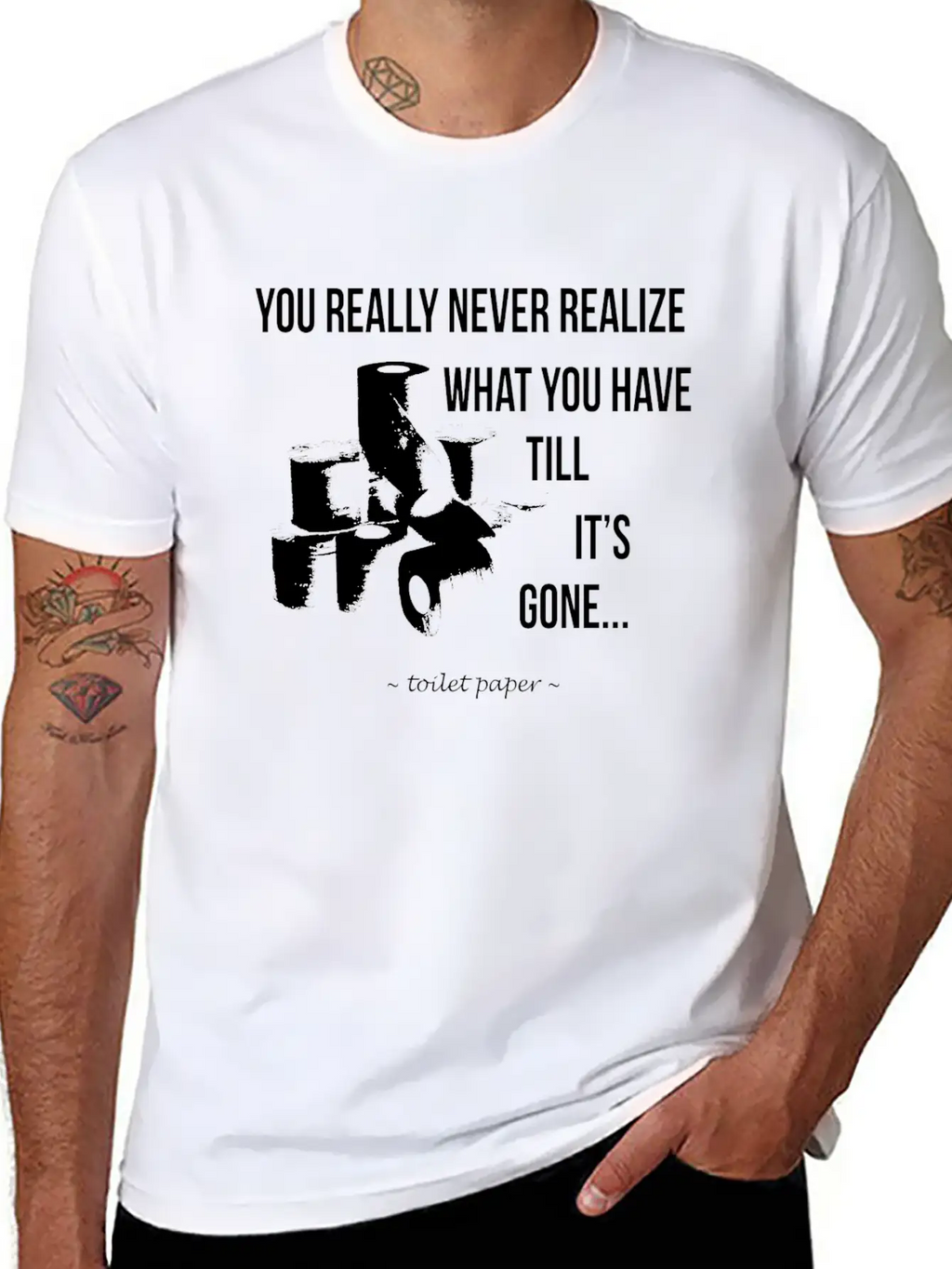 Toilet Paper Wisdom Quote Relaxed Everyday Tee – Lightweight And Durable Cotton