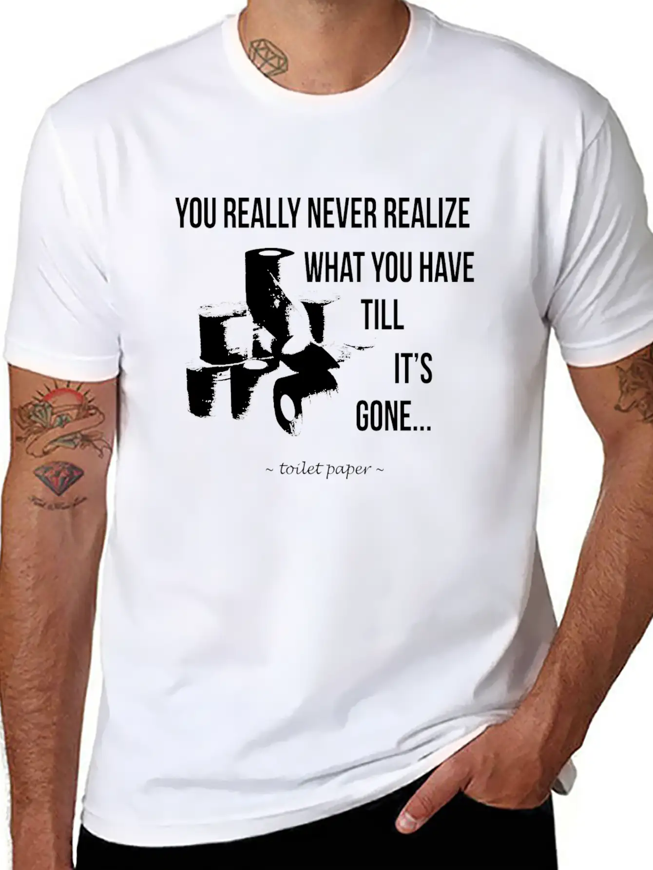 Toilet Paper Wisdom Quote Relaxed Everyday Tee – Lightweight And Durable Cotton