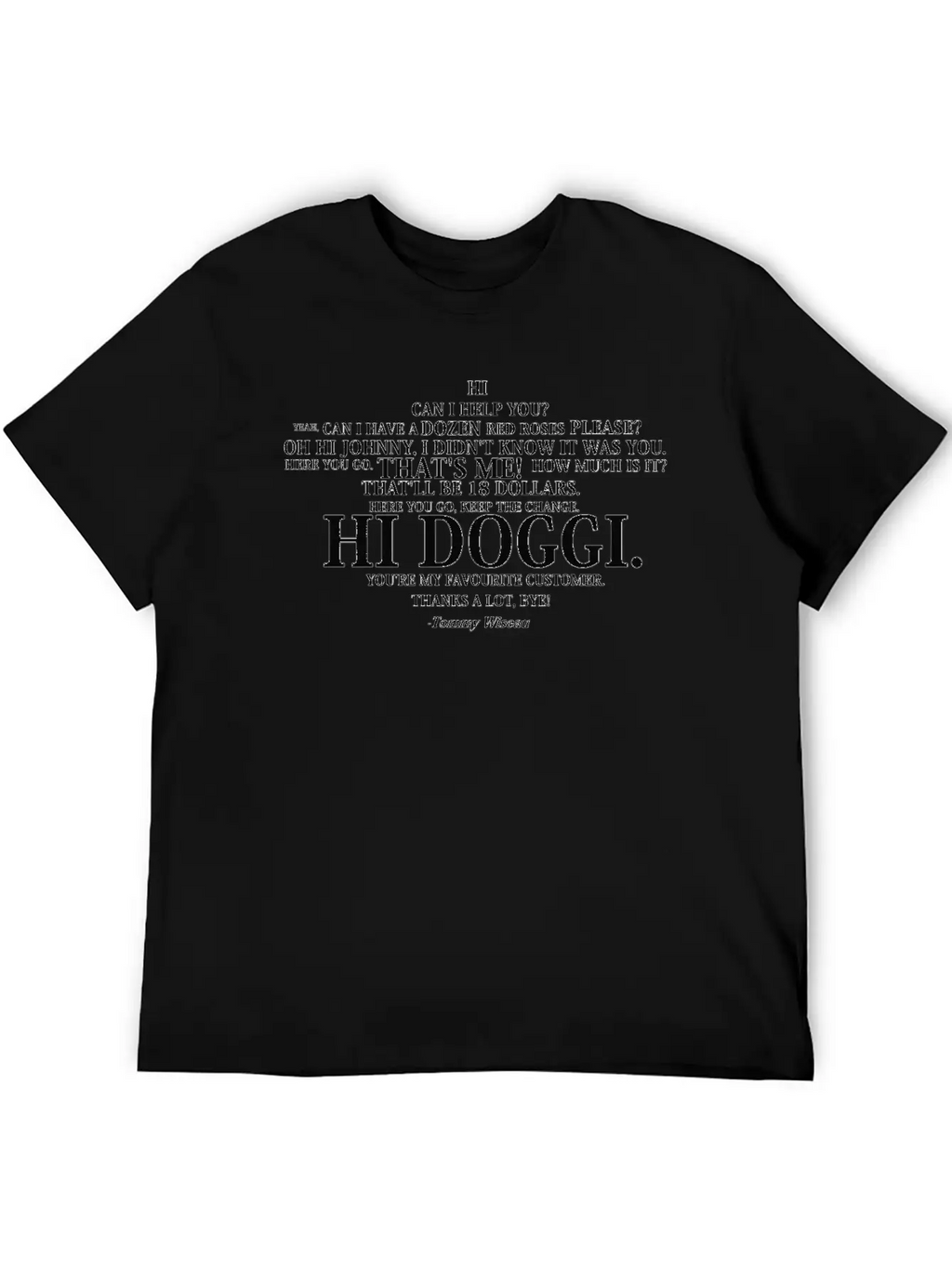 Tommy Wiseau Store Scene Transcripted Breathable Graphic T-Shirt – Perfect For Casual Days