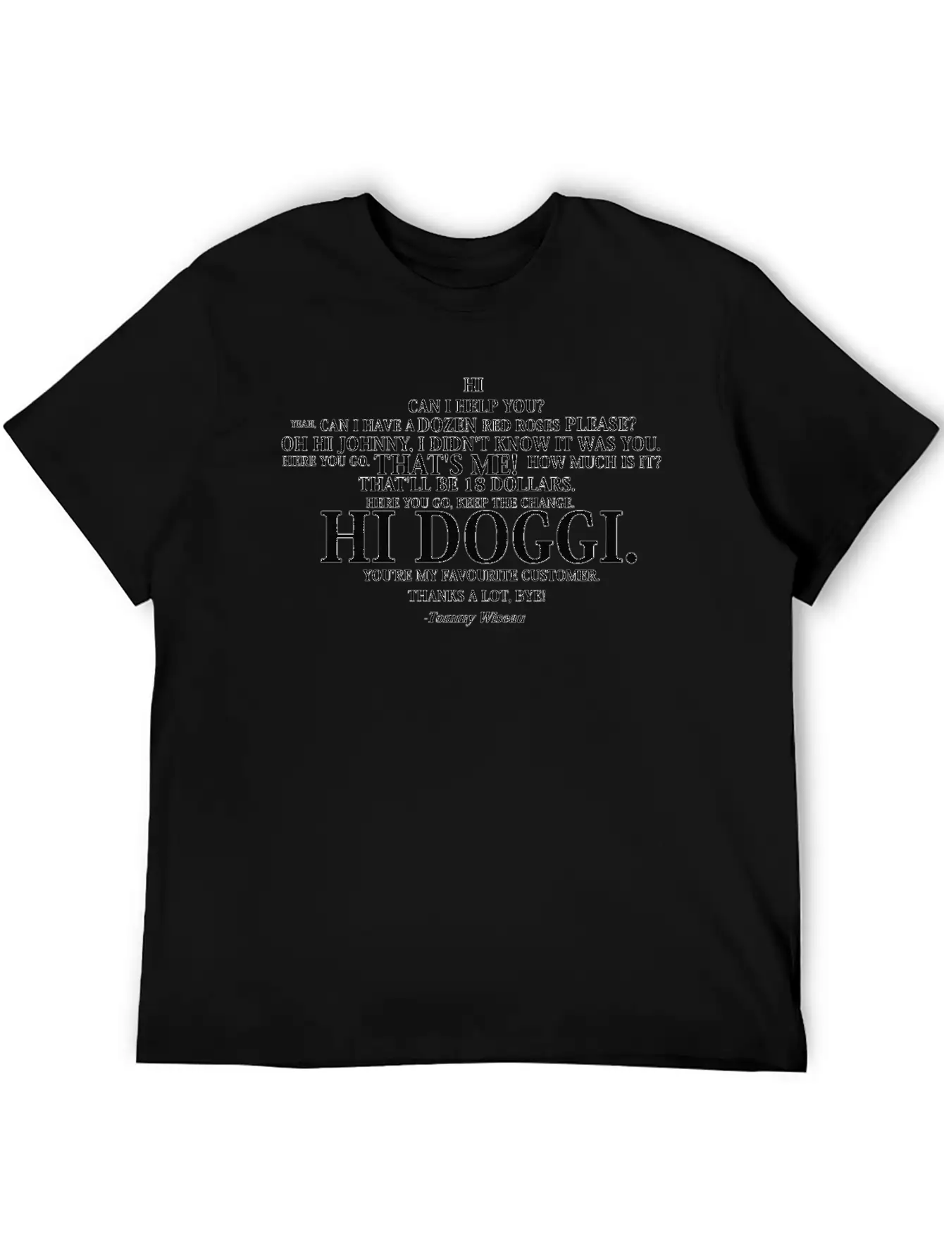 Tommy Wiseau Store Scene Transcripted Breathable Graphic T-Shirt – Perfect For Casual Days