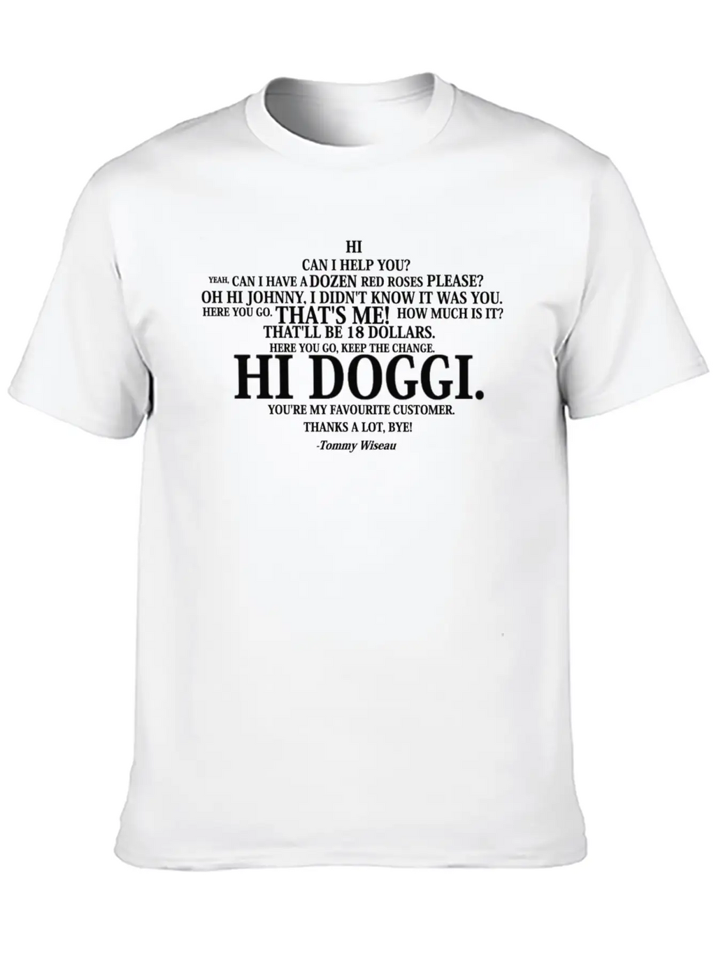 Tommy Wiseau Store Scene Transcripted Breathable Graphic T-Shirt – Perfect For Casual Days