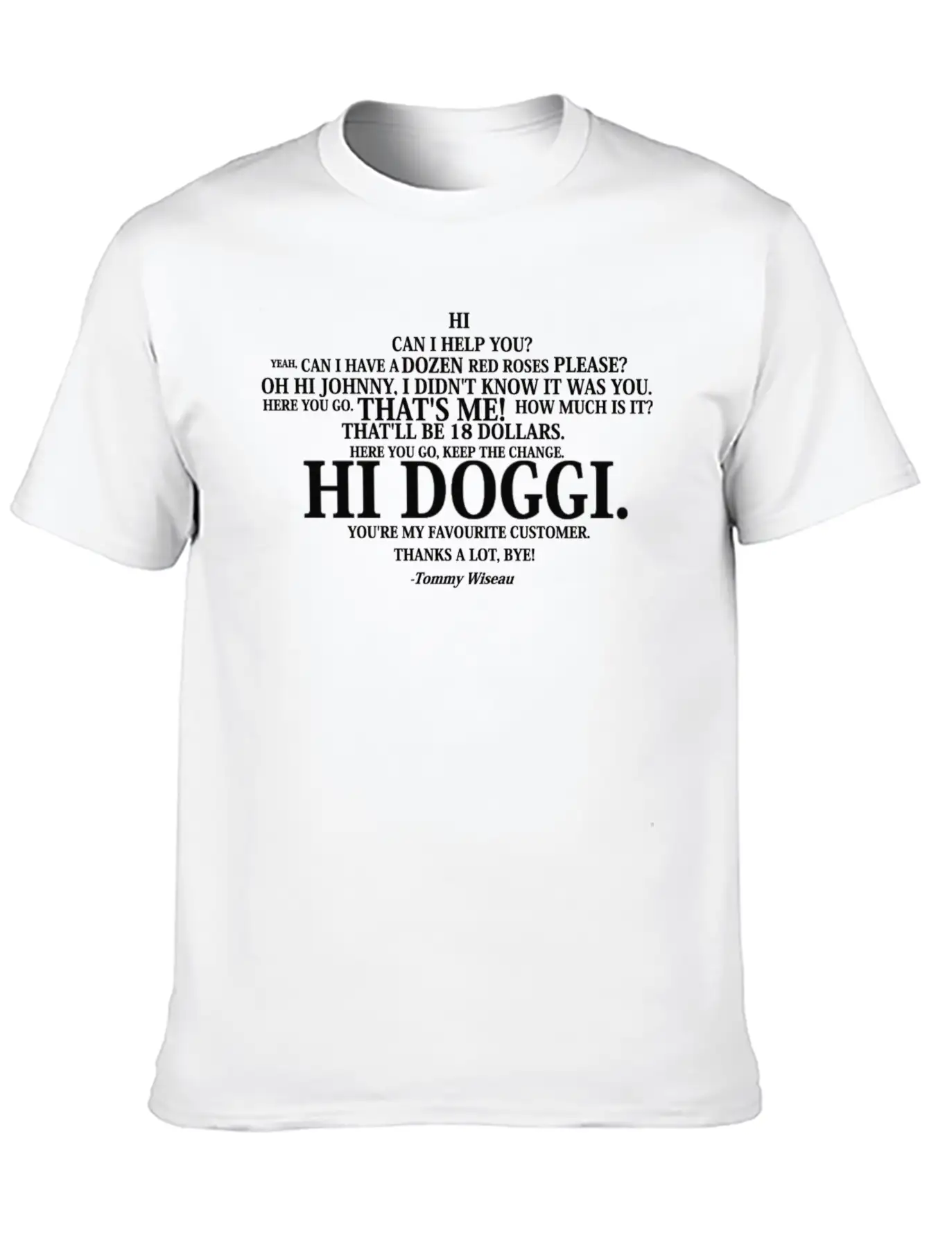 Tommy Wiseau Store Scene Transcripted Breathable Graphic T-Shirt – Perfect For Casual Days