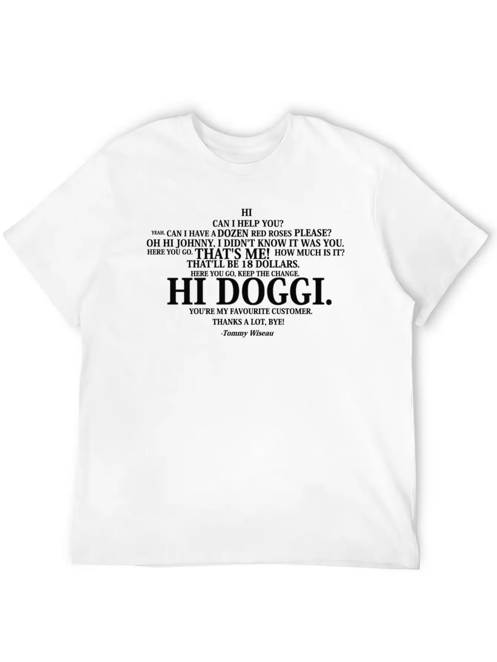 Tommy Wiseau Store Scene Transcripted Breathable Graphic T-Shirt – Perfect For Casual Days