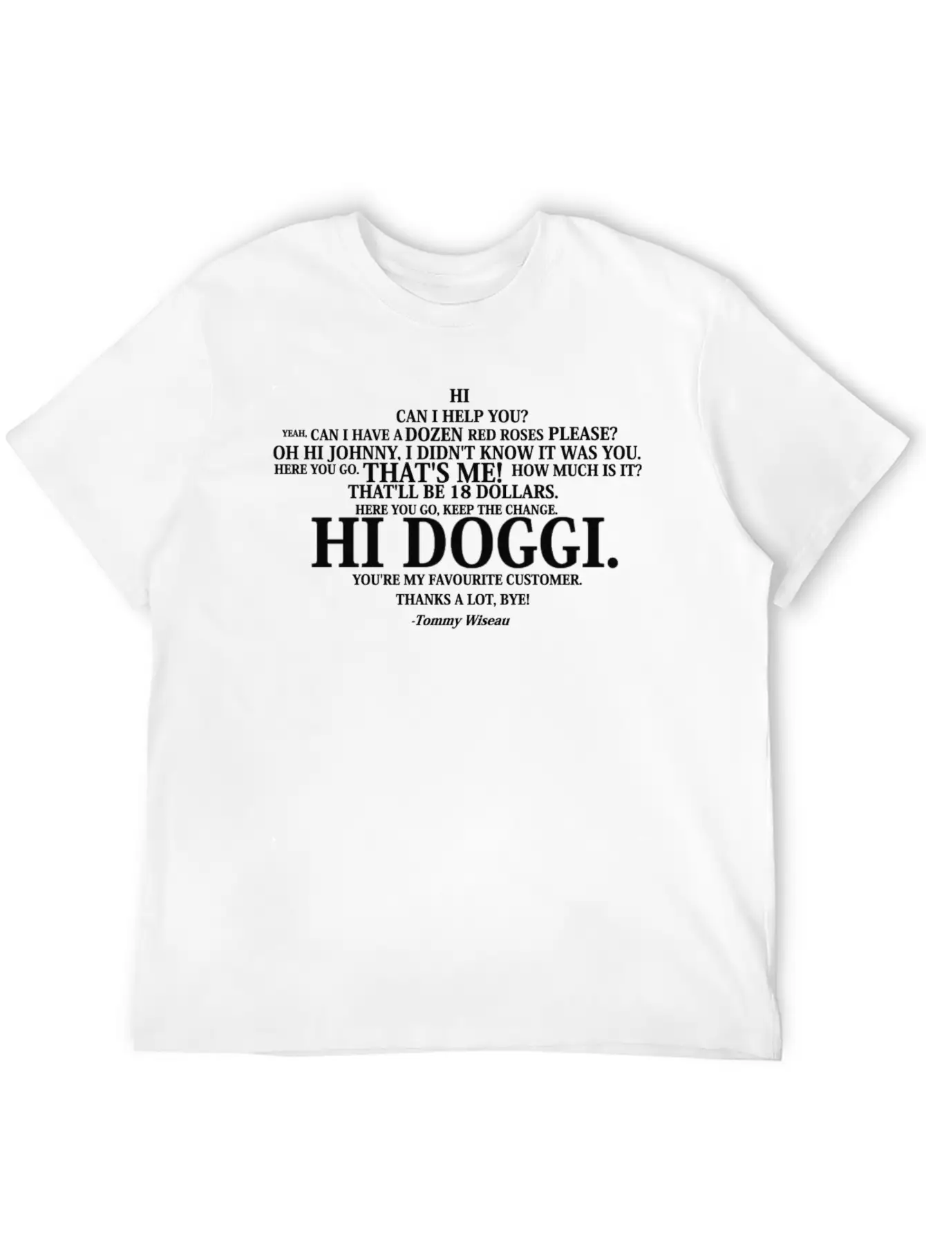 Tommy Wiseau Store Scene Transcripted Breathable Graphic T-Shirt – Perfect For Casual Days