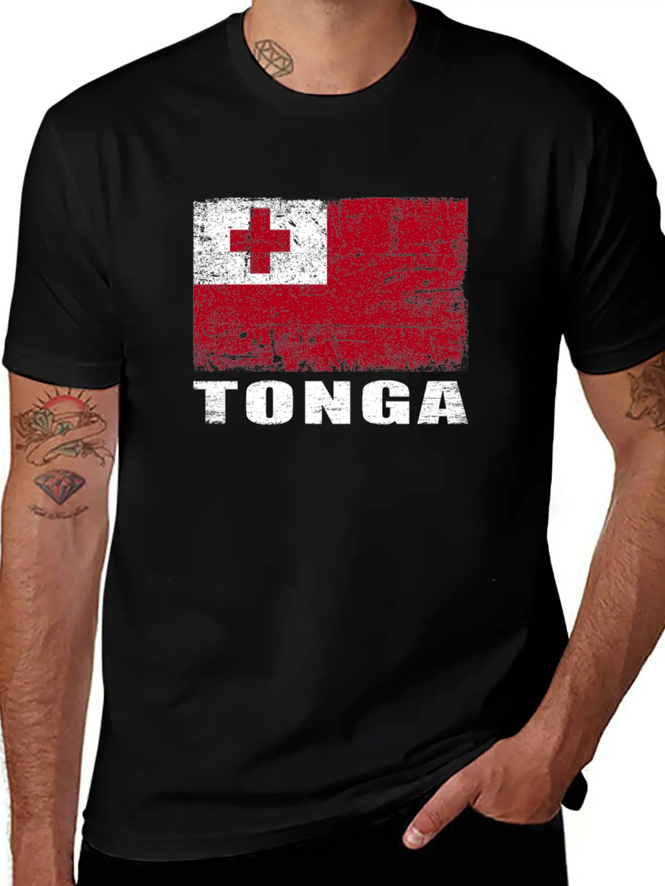 Tonga Flag Grunge Country Flag Tonga Unisex Casual T-Shirt – Clean Design For Daily Comfort