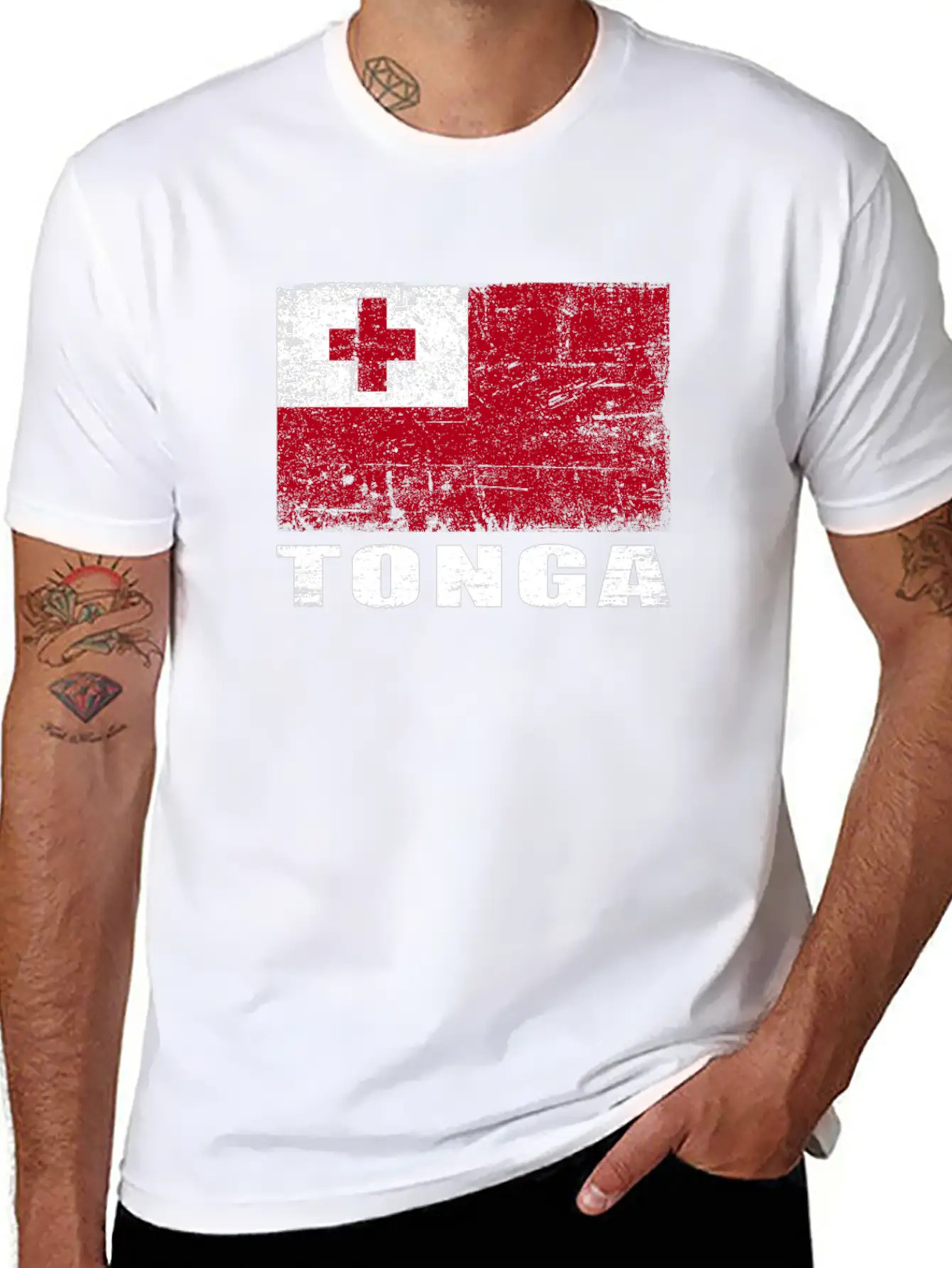Tonga Flag Grunge Country Flag Tonga Unisex Casual T-Shirt – Clean Design For Daily Comfort