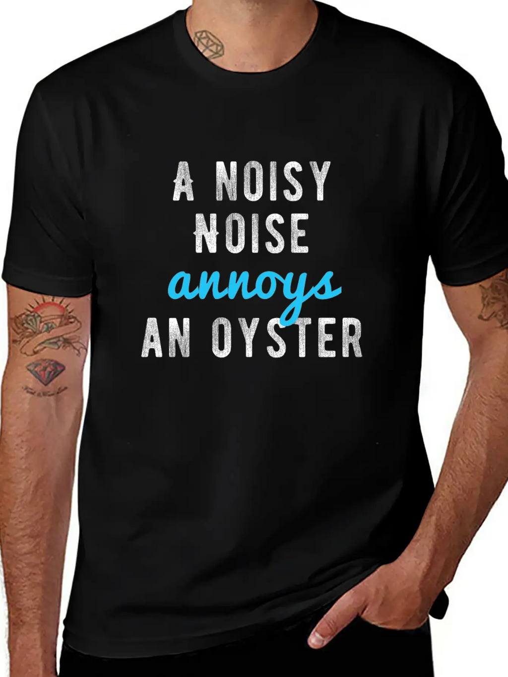 Tongue Twister - A Noisy Noise Annoys An Oyster Basic Graphic T-Shirt – Daily Comfort In Soft Cotton