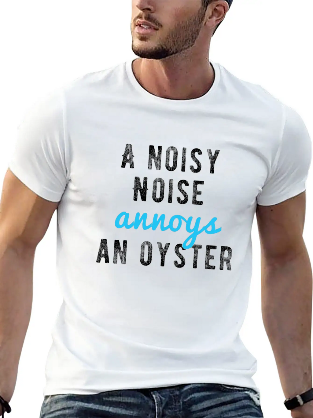 Tongue Twister - A Noisy Noise Annoys An Oyster Basic Graphic T-Shirt – Daily Comfort In Soft Cotton