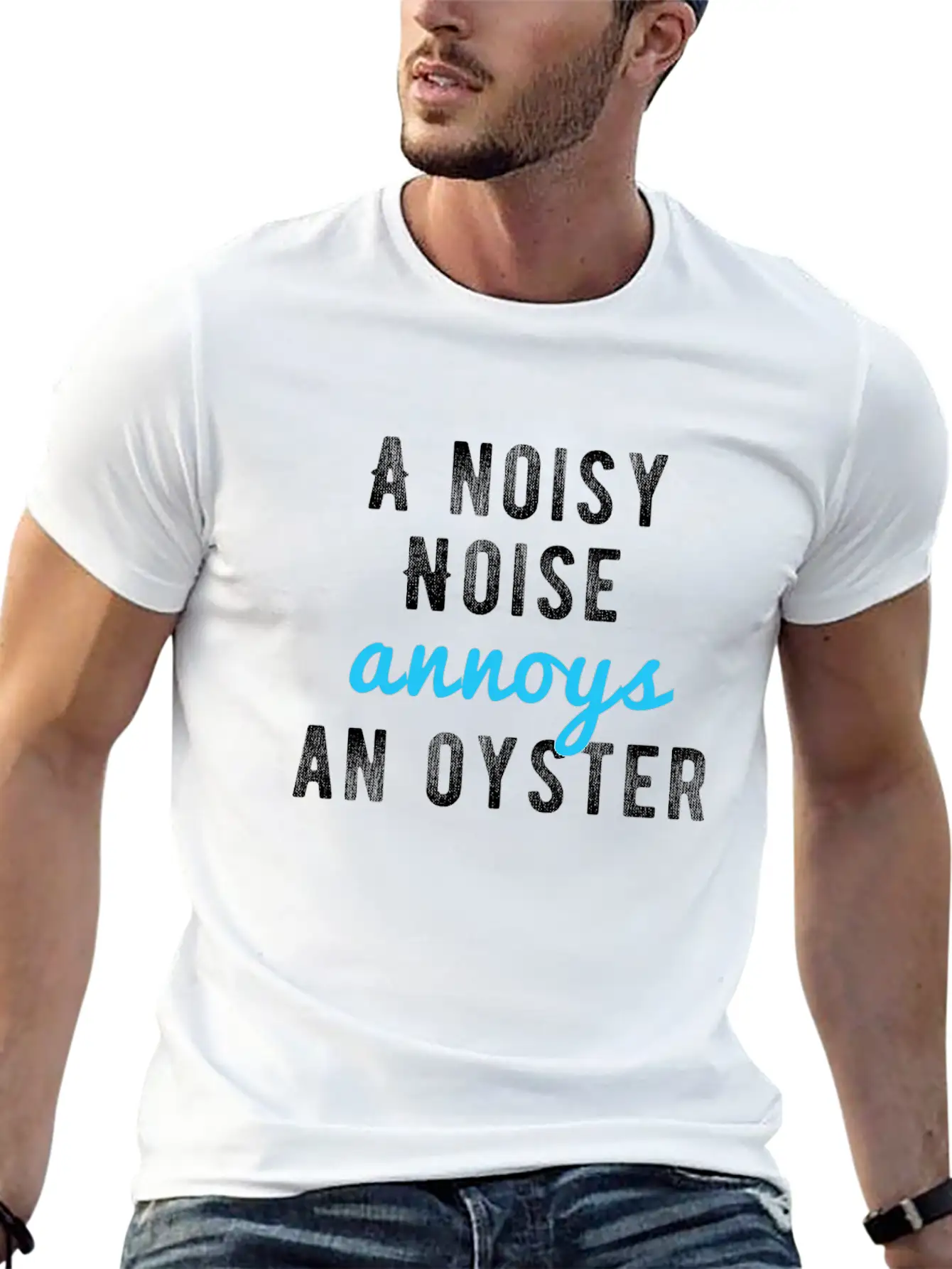Tongue Twister - A Noisy Noise Annoys An Oyster Basic Graphic T-Shirt – Daily Comfort In Soft Cotton