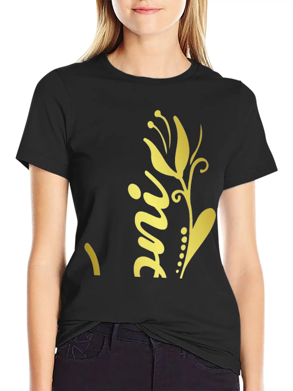Toni Name Faux Gold Tulip Flourish Basic Graphic T-Shirt – Daily Comfort In Soft Cotton