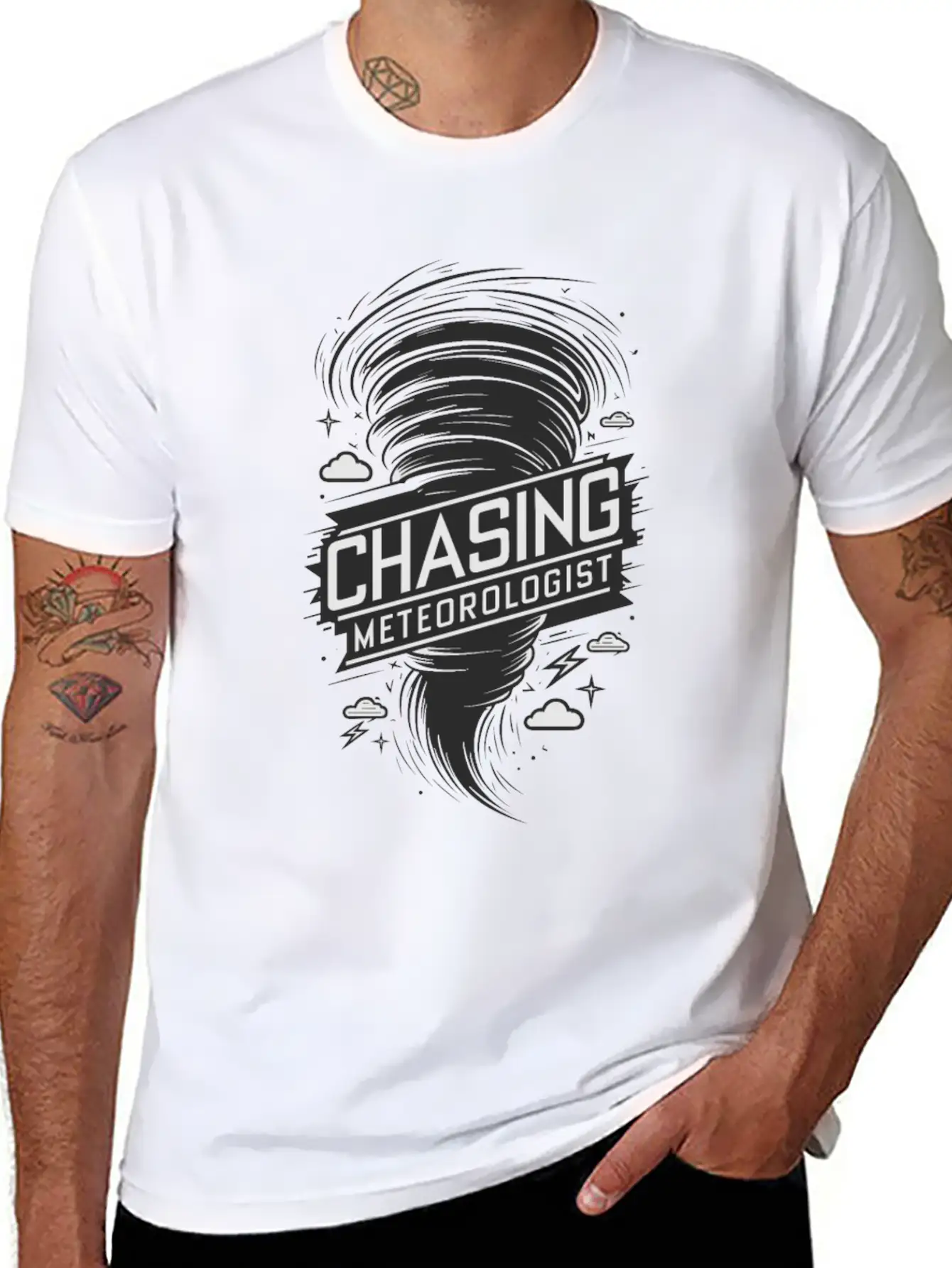 Tornado Twister Chasing Meteorologist Breathable Soft Cotton T-Shirt – Timeless Casual Look