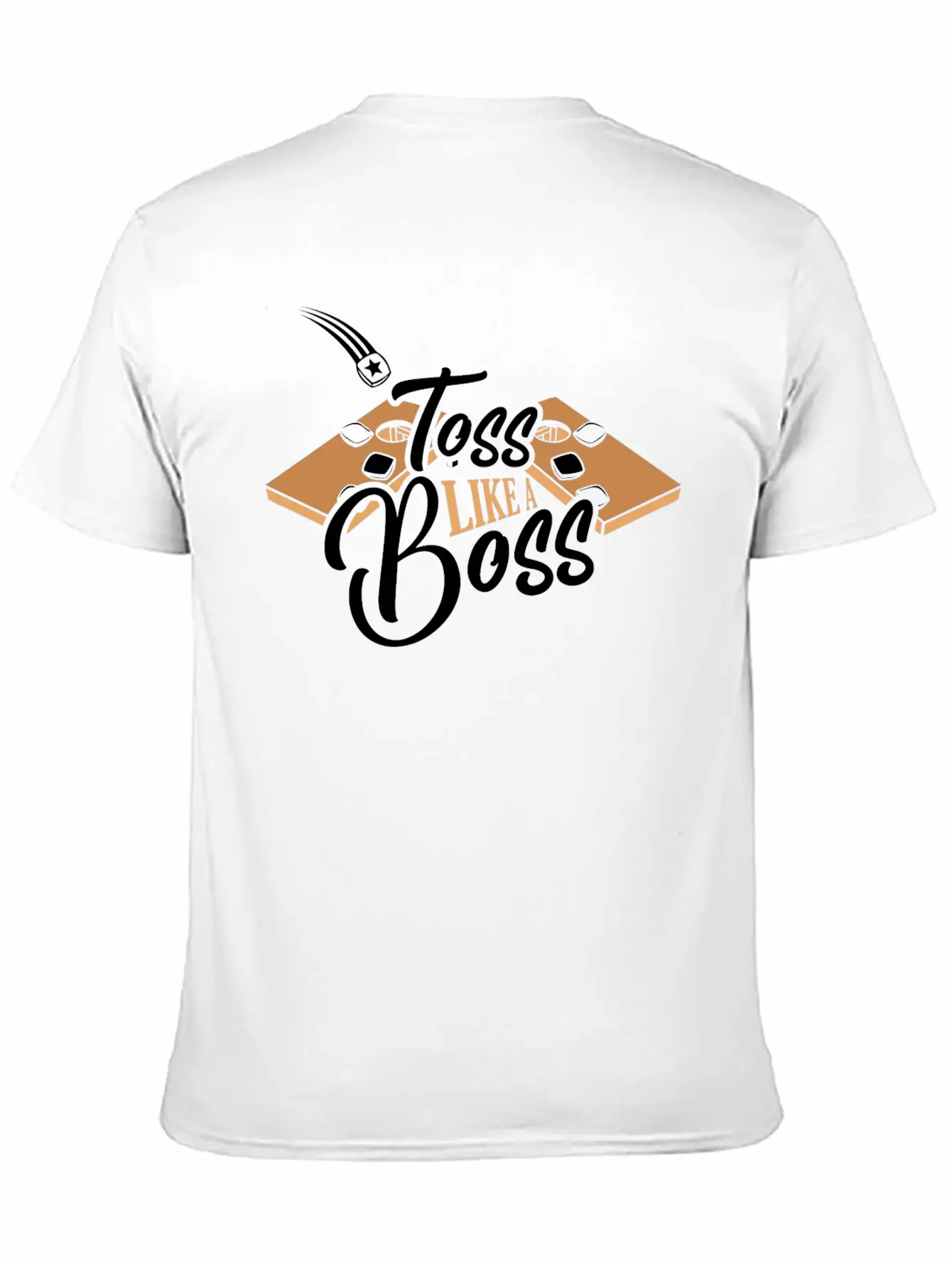 Toss Like A Boss Bean Bag Toss Cornhole Stylish Everyday T-Shirt – Unisex Basic Cotton Tee