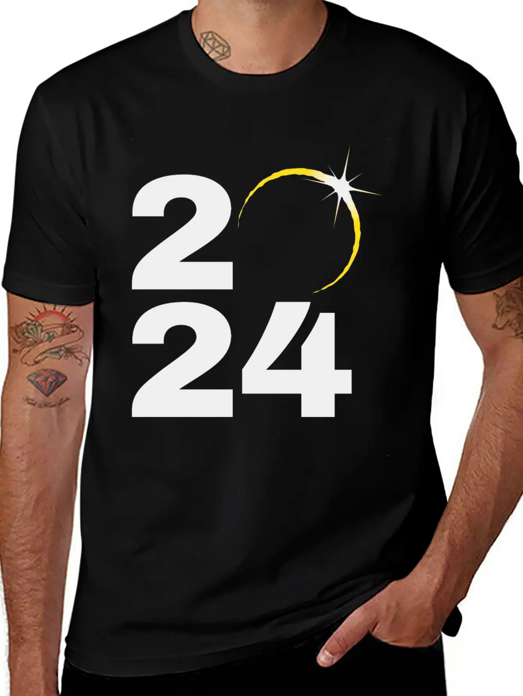 Total Solar Eclipse 2024 Relaxed Everyday Tee – Lightweight And Durable Cotton