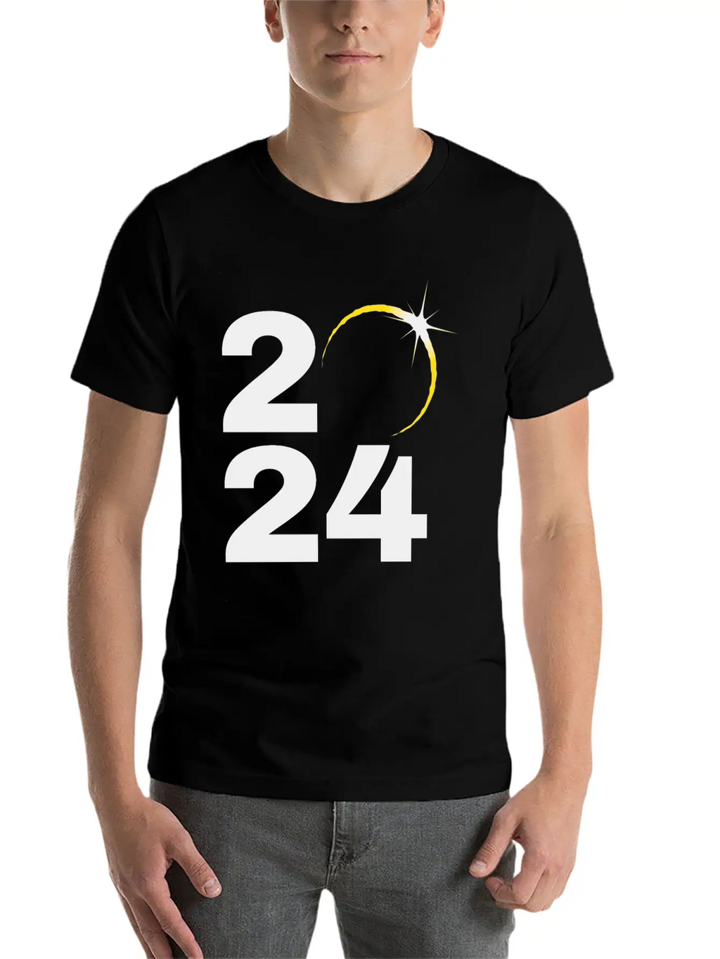 Total Solar Eclipse 2024 Relaxed Everyday Tee – Lightweight And Durable Cotton