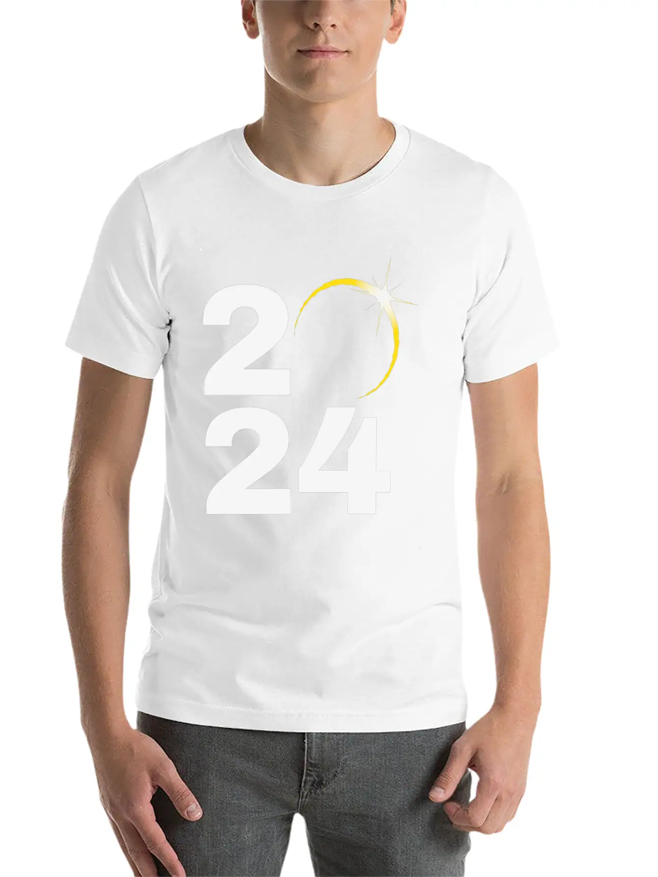 Total Solar Eclipse 2024 Relaxed Everyday Tee – Lightweight And Durable Cotton