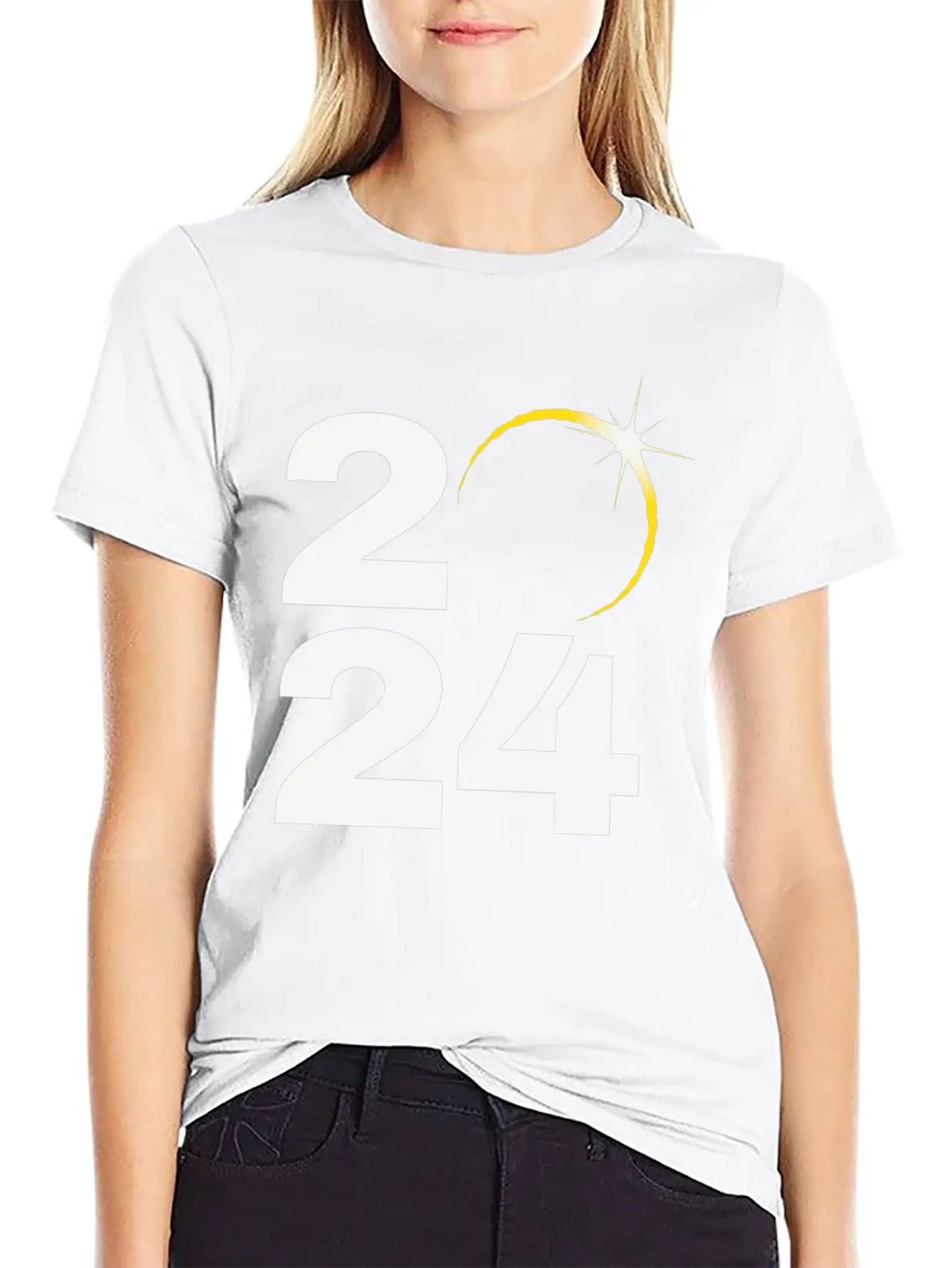 Total Solar Eclipse 2024 Relaxed Everyday Tee – Lightweight And Durable Cotton