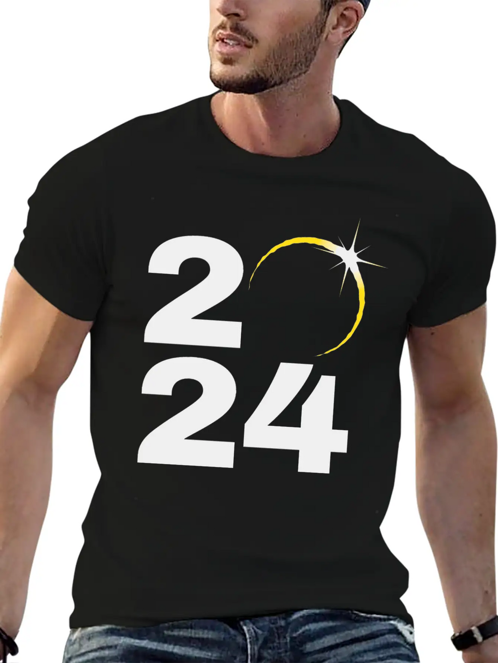 Total Solar Eclipse 2024 Relaxed Everyday Tee – Lightweight And Durable Cotton