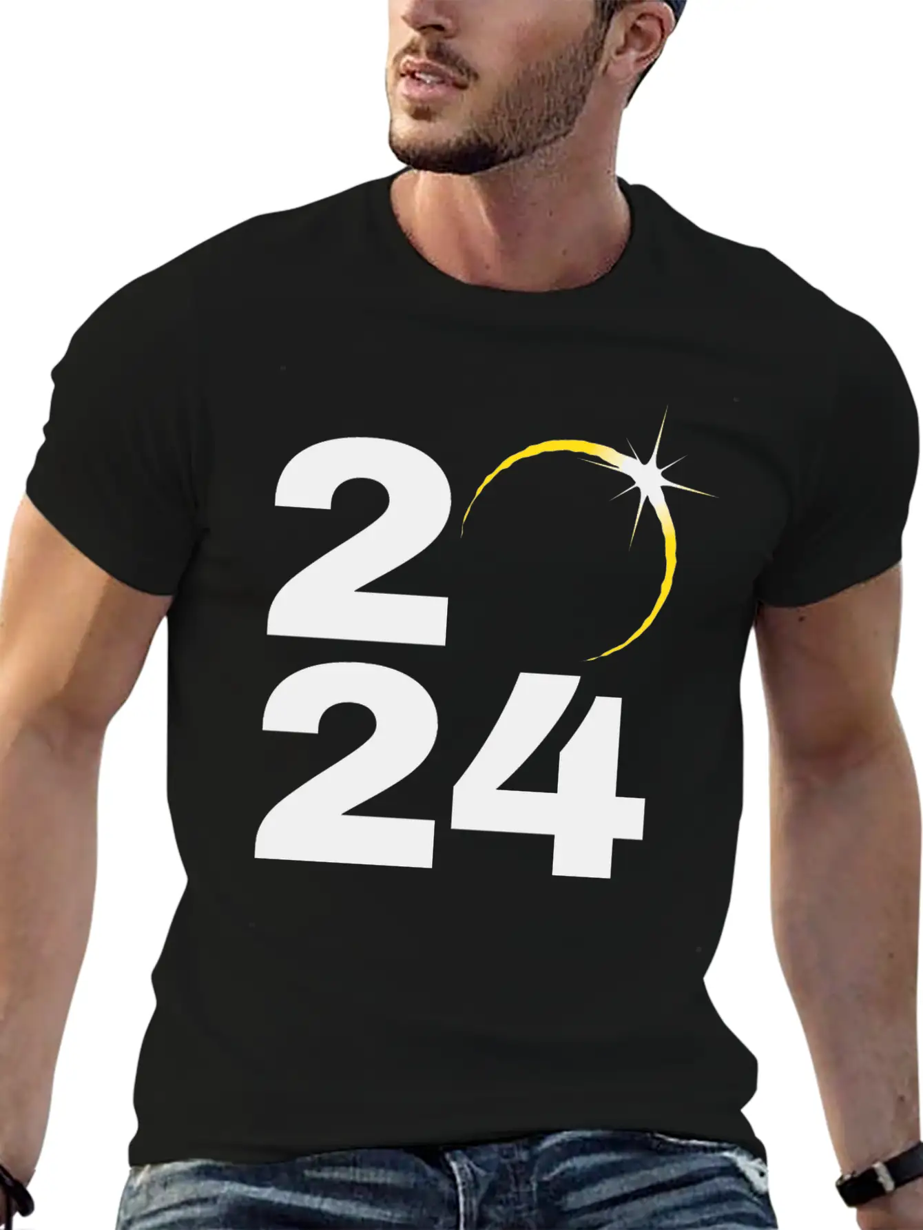 Total Solar Eclipse 2024 Relaxed Everyday Tee – Lightweight And Durable Cotton