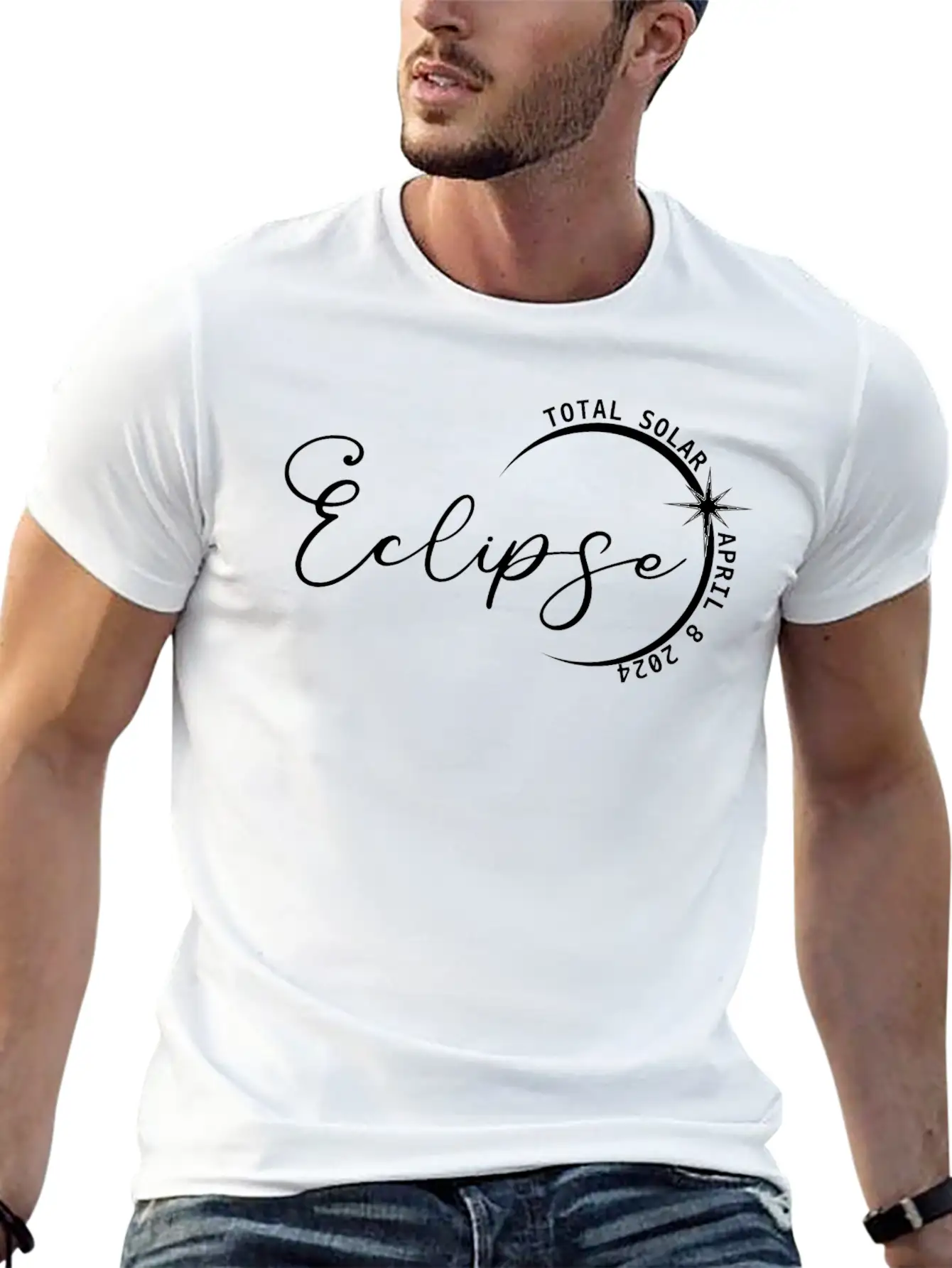 Total Solar Eclipse 2024 SVG PNG Modern Fit Casual T-Shirt – Clean And Versatile Design