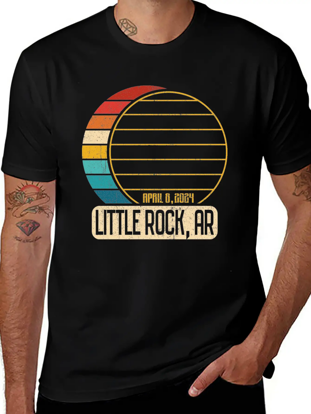 Total Solar Eclipse Arkansas Little Rock 4 28 2024 Timeless Short Sleeve Tee – Comfy And Minimalist Design