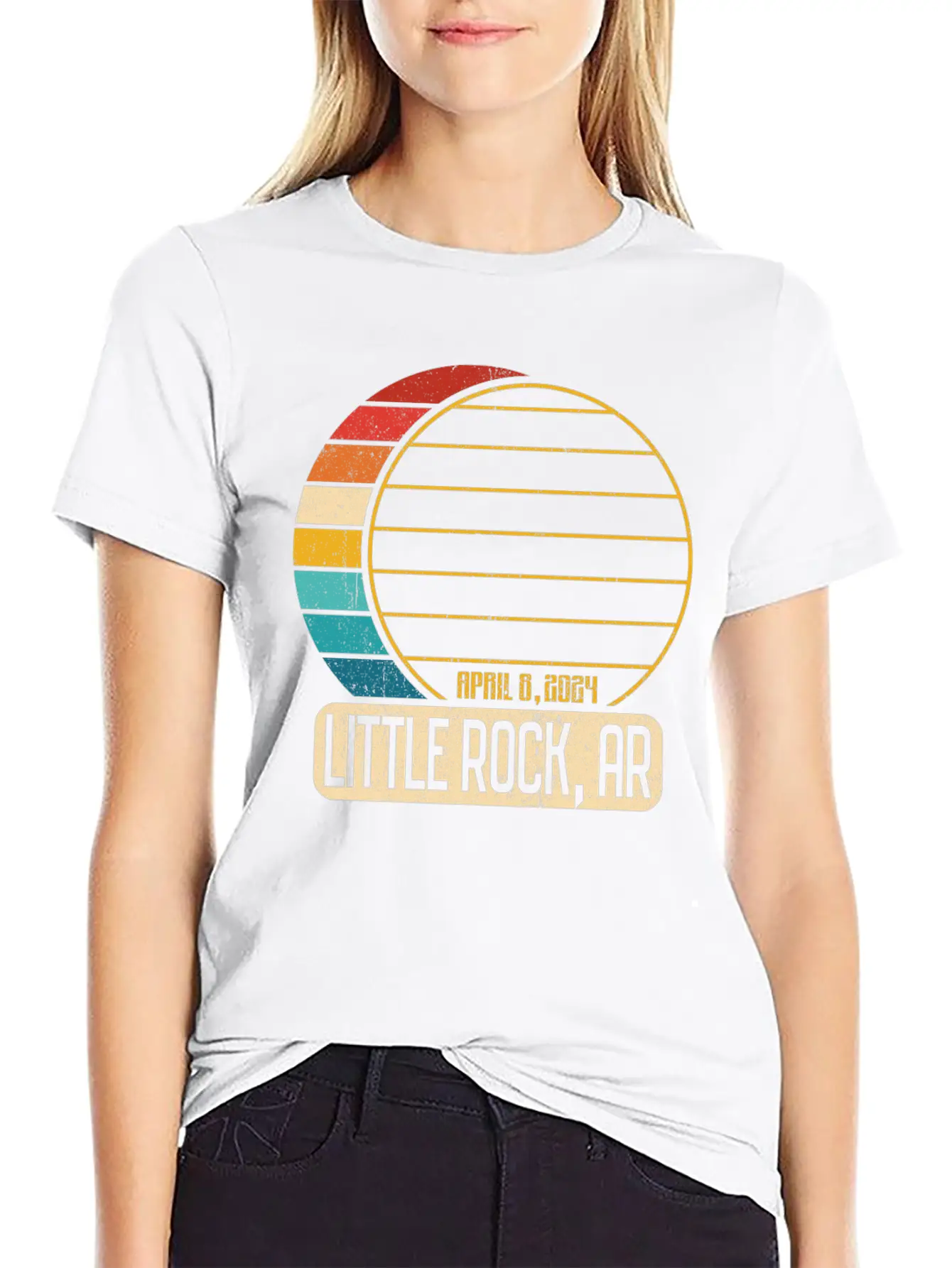 Total Solar Eclipse Arkansas Little Rock 4 28 2024 Timeless Short Sleeve Tee – Comfy And Minimalist Design