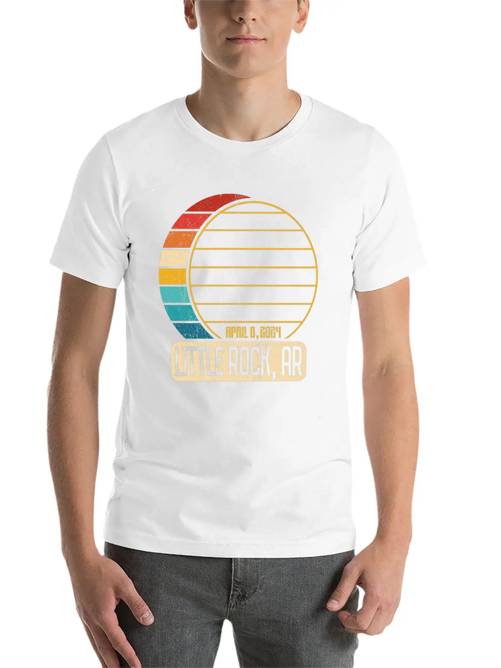 Total Solar Eclipse Arkansas Little Rock 4 28 2024 Timeless Short Sleeve Tee – Comfy And Minimalist Design