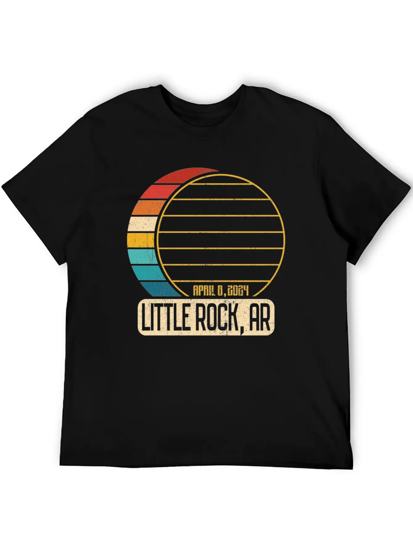 Total Solar Eclipse Arkansas Little Rock 4 28 2024 Timeless Short Sleeve Tee – Comfy And Minimalist Design