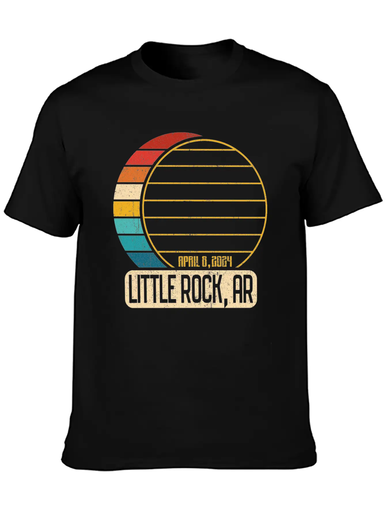 Total Solar Eclipse Arkansas Little Rock 4 28 2024 Timeless Short Sleeve Tee – Comfy And Minimalist Design