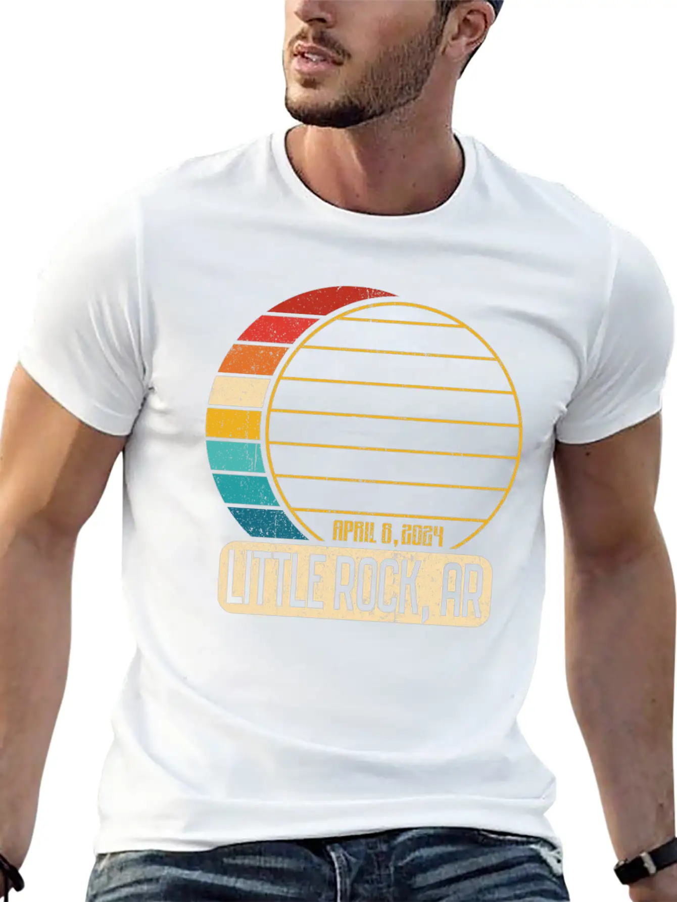 Total Solar Eclipse Arkansas Little Rock 4 28 2024 Timeless Short Sleeve Tee – Comfy And Minimalist Design